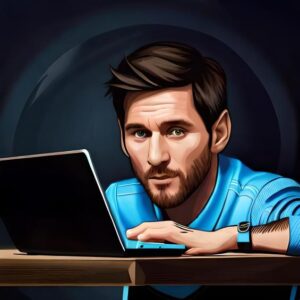 messi using a 144hz laptop